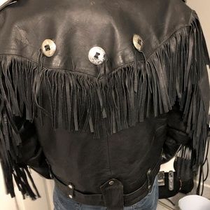VERY HIP 70's Black Leather Fringe Jacket